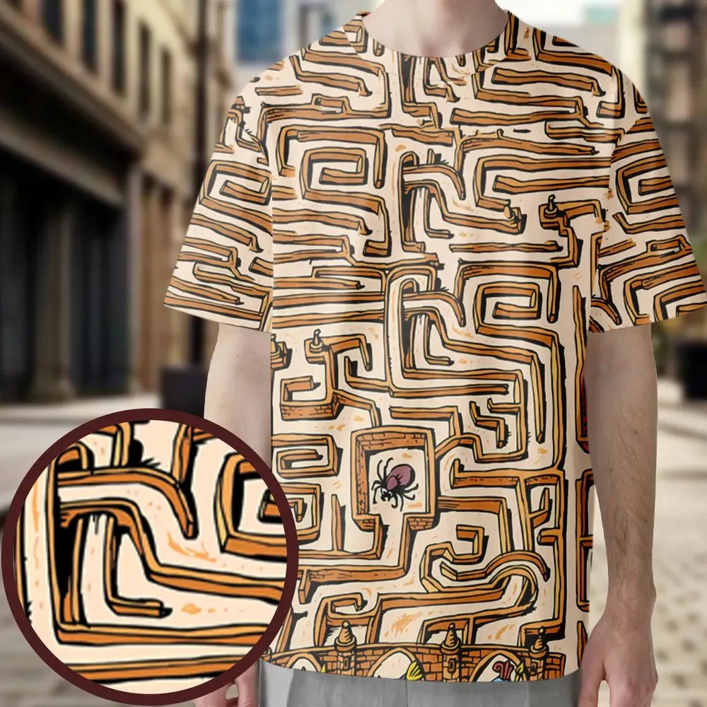Fantasy Drip Labyrinth All-Over Print Unisex T-Shirt - 3