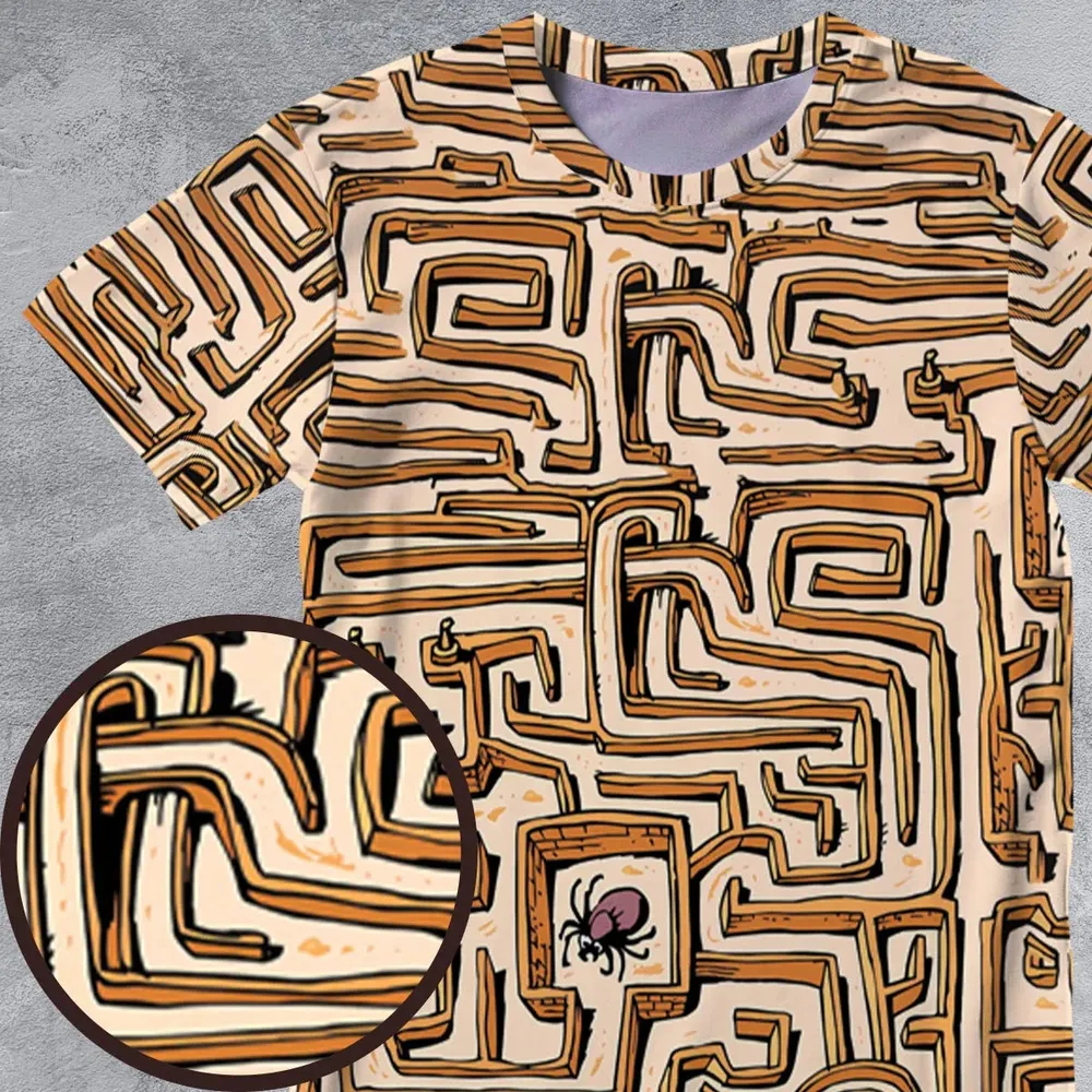 Fantasy Drip Labyrinth All-Over Print Unisex T-Shirt - 4