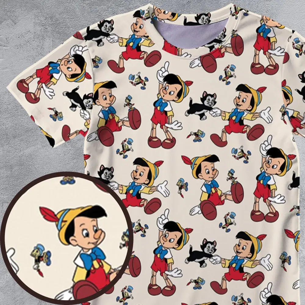Whimsy Wear Pinocchio All-Over Print Unisex T-Shirt - 4