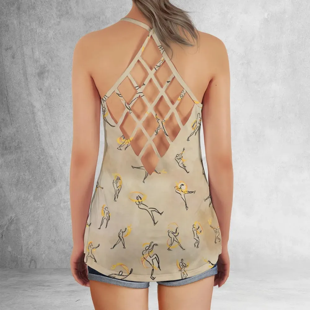 Fire Scroll Avatar The Last Airbender Criss Cross Tank Top - 3