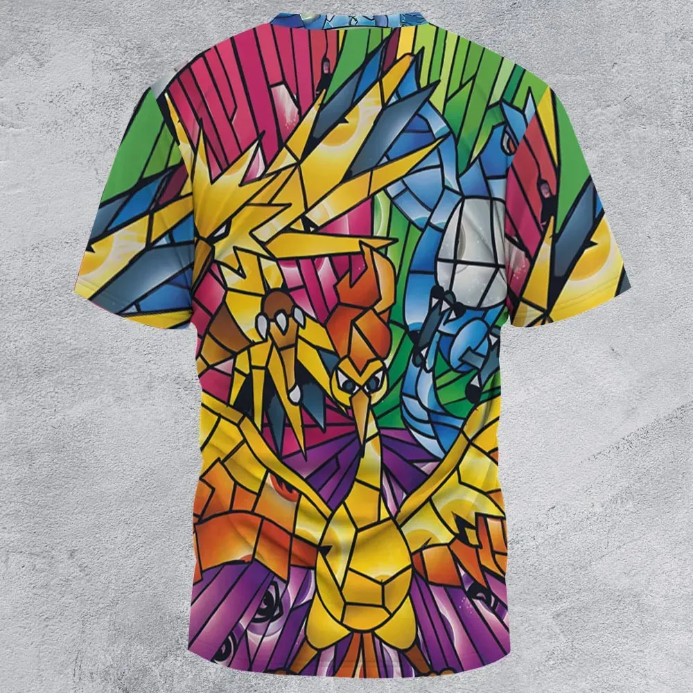 Legendary Birds Pokemon All-Over Print Unisex T-Shirt - 2