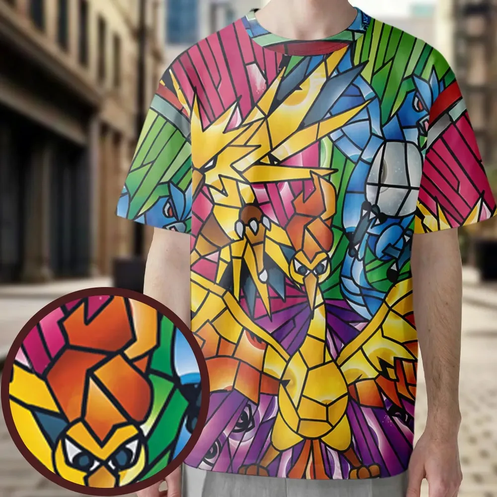 Legendary Birds Pokemon All-Over Print Unisex T-Shirt - 3
