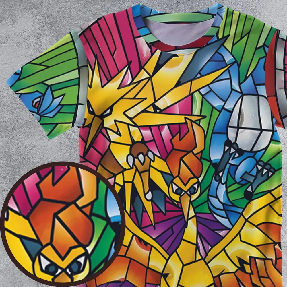 Legendary Birds Pokemon All-Over Print Unisex T-Shirt - 4