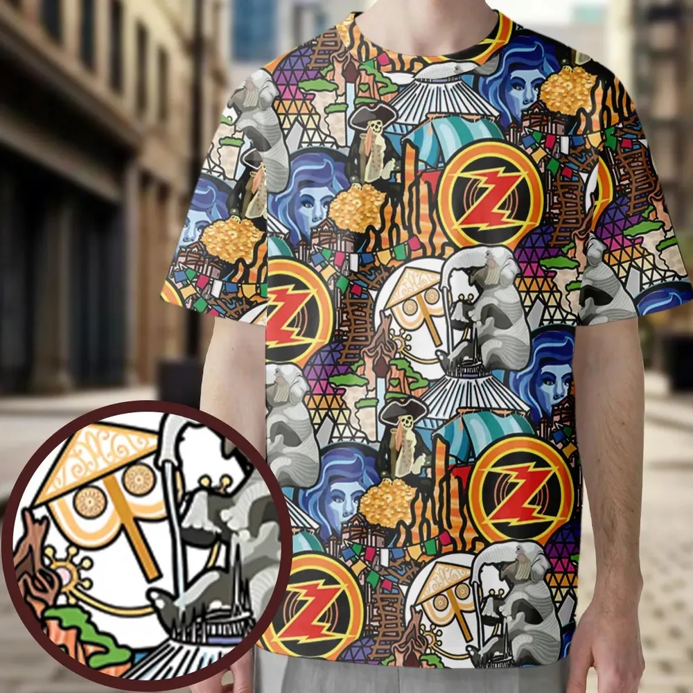 Ride Icon Collage All-Over Print Unisex T-Shirt - 3