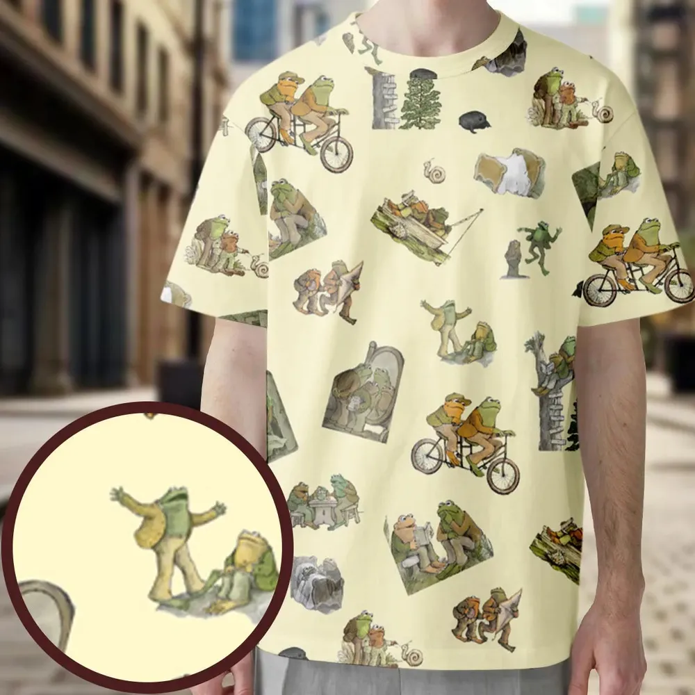 Frog and Toad Pattern All-Over Print Unisex T-Shirt - 3