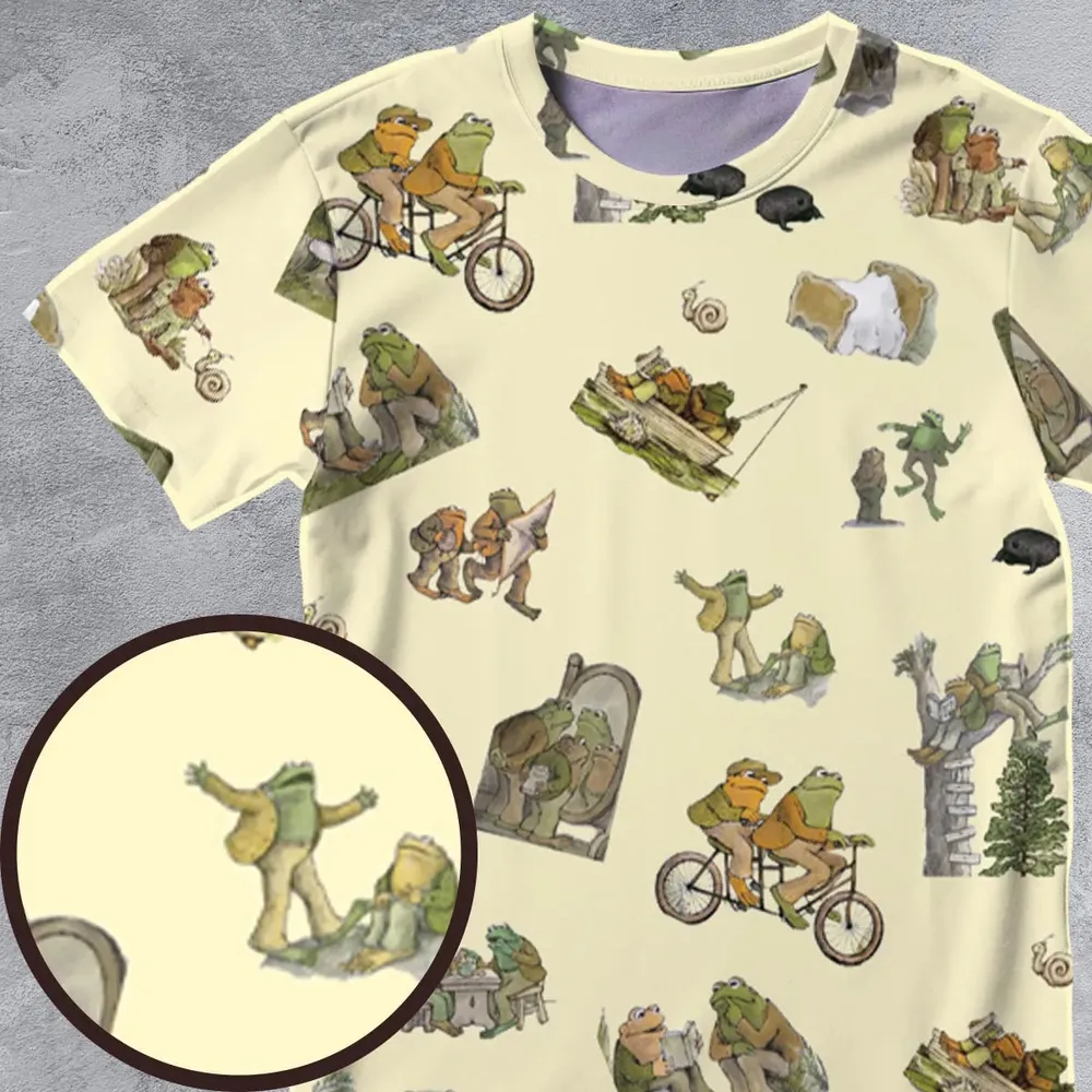 Frog and Toad Pattern All-Over Print Unisex T-Shirt - 4