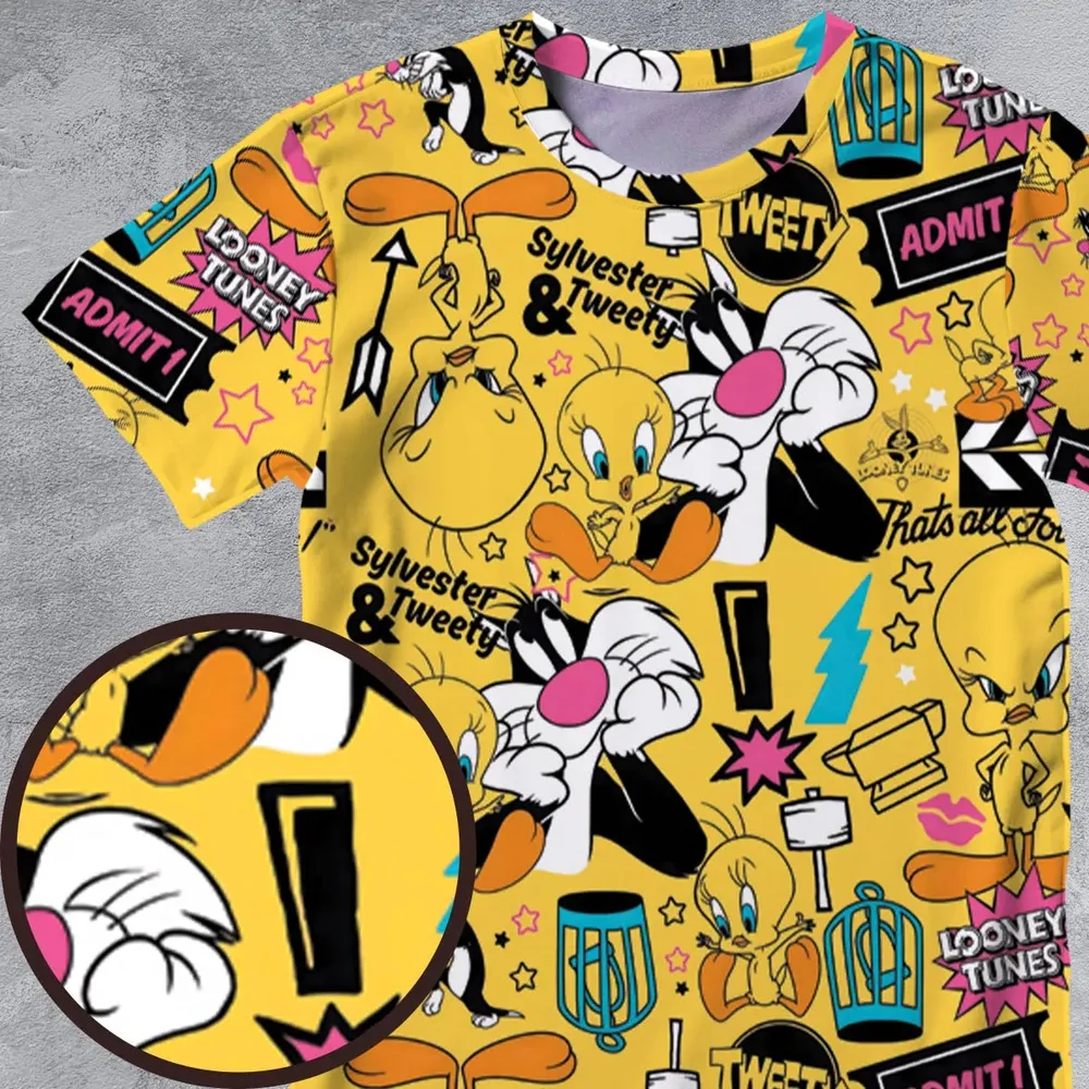 Cartoon Drip Looney Tunes All-Over Print Unisex T-Shirt - 4