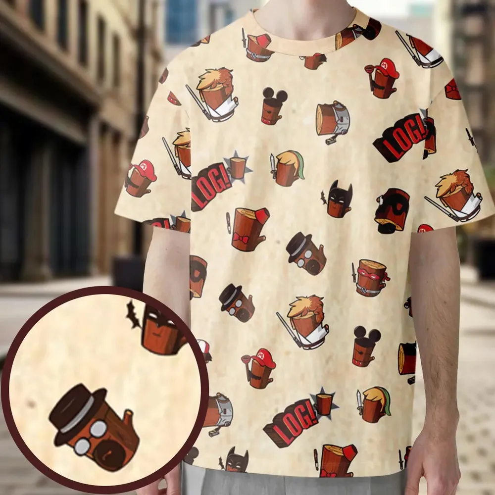 Pop Culture Characters Logs  Ren & Stimpy All-Over Print Unisex T-Shirt - 3