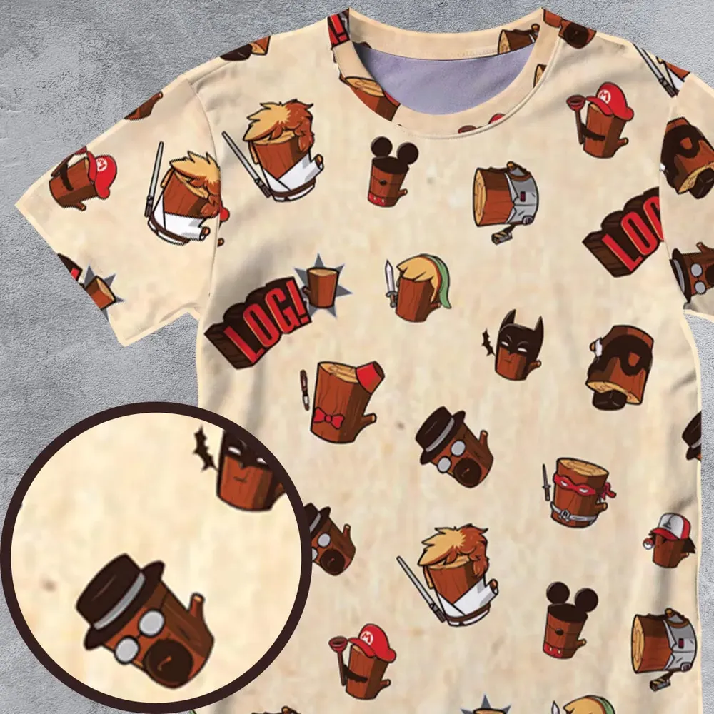 Pop Culture Characters Logs  Ren & Stimpy All-Over Print Unisex T-Shirt - 4