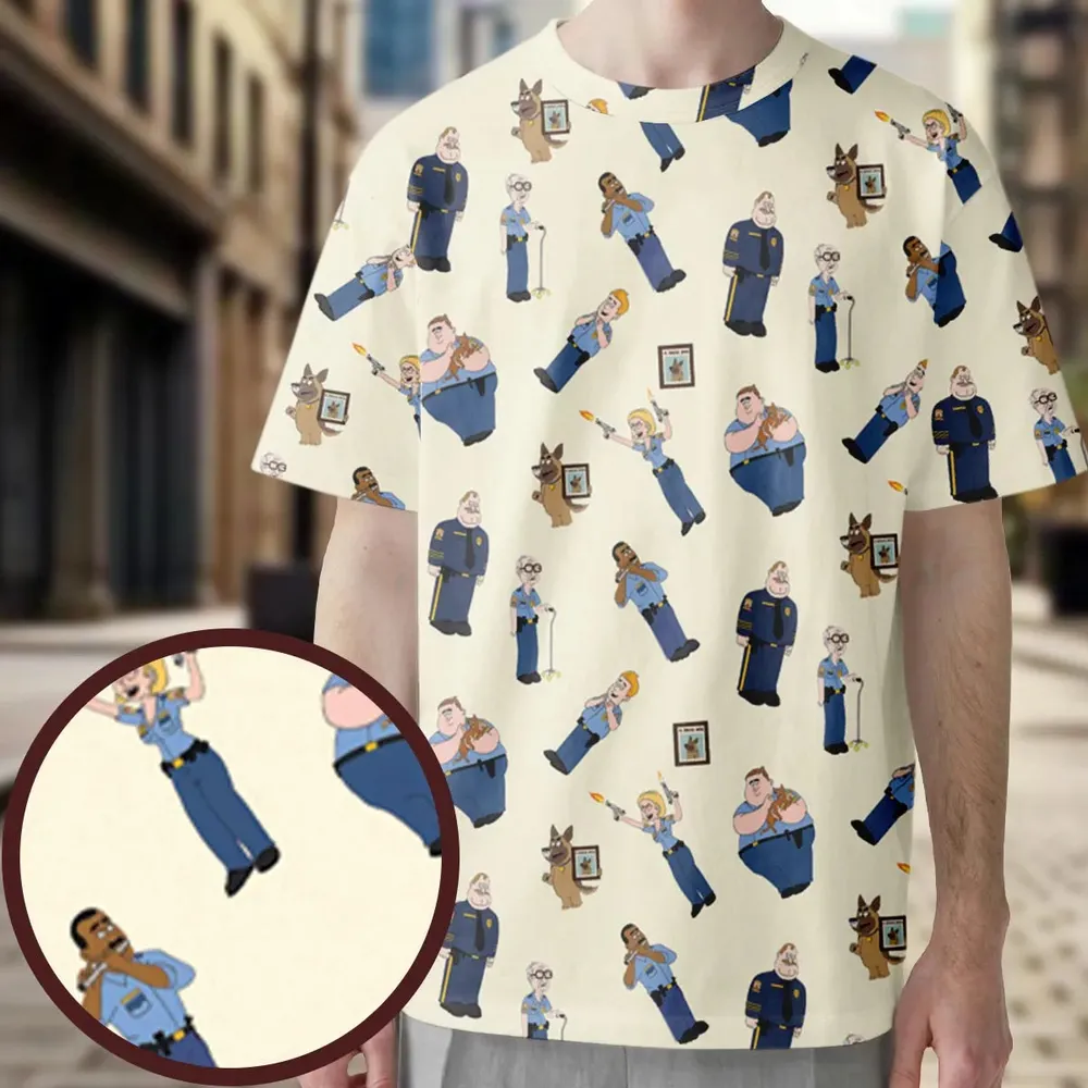 Cop Comedy Paradise Pd All-Over Print Unisex T-Shirt - 3