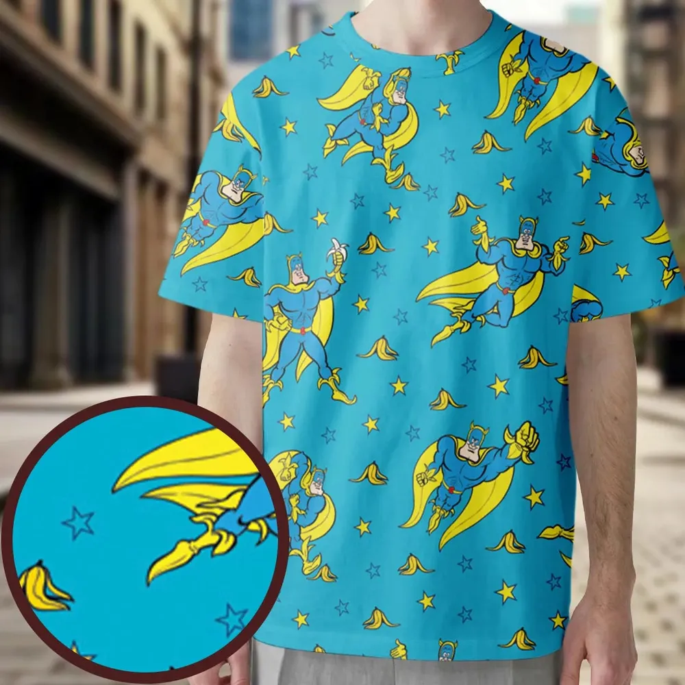 Banana and Bananaman All-Over Print Unisex T-Shirt - 3