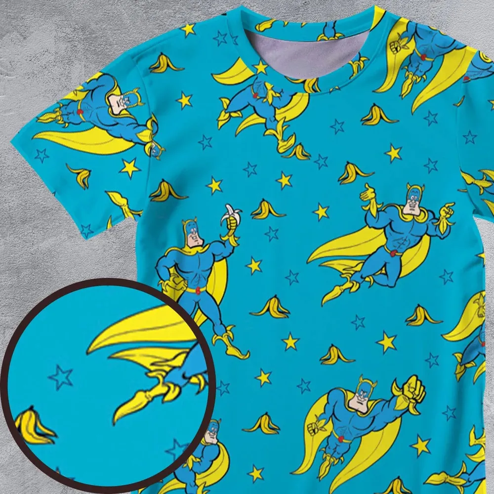 Banana and Bananaman All-Over Print Unisex T-Shirt - 4