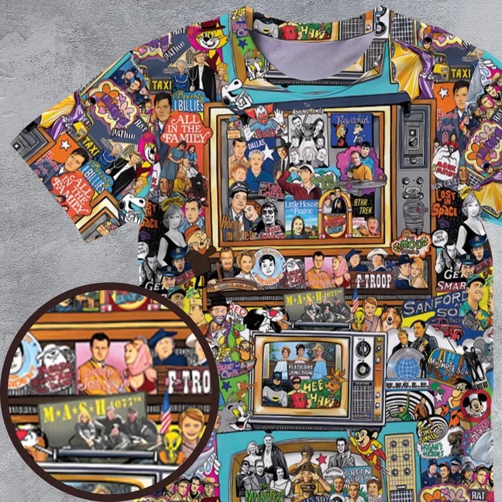 Timeless Memories of TV All-Over Print Unisex T-Shirt - 4