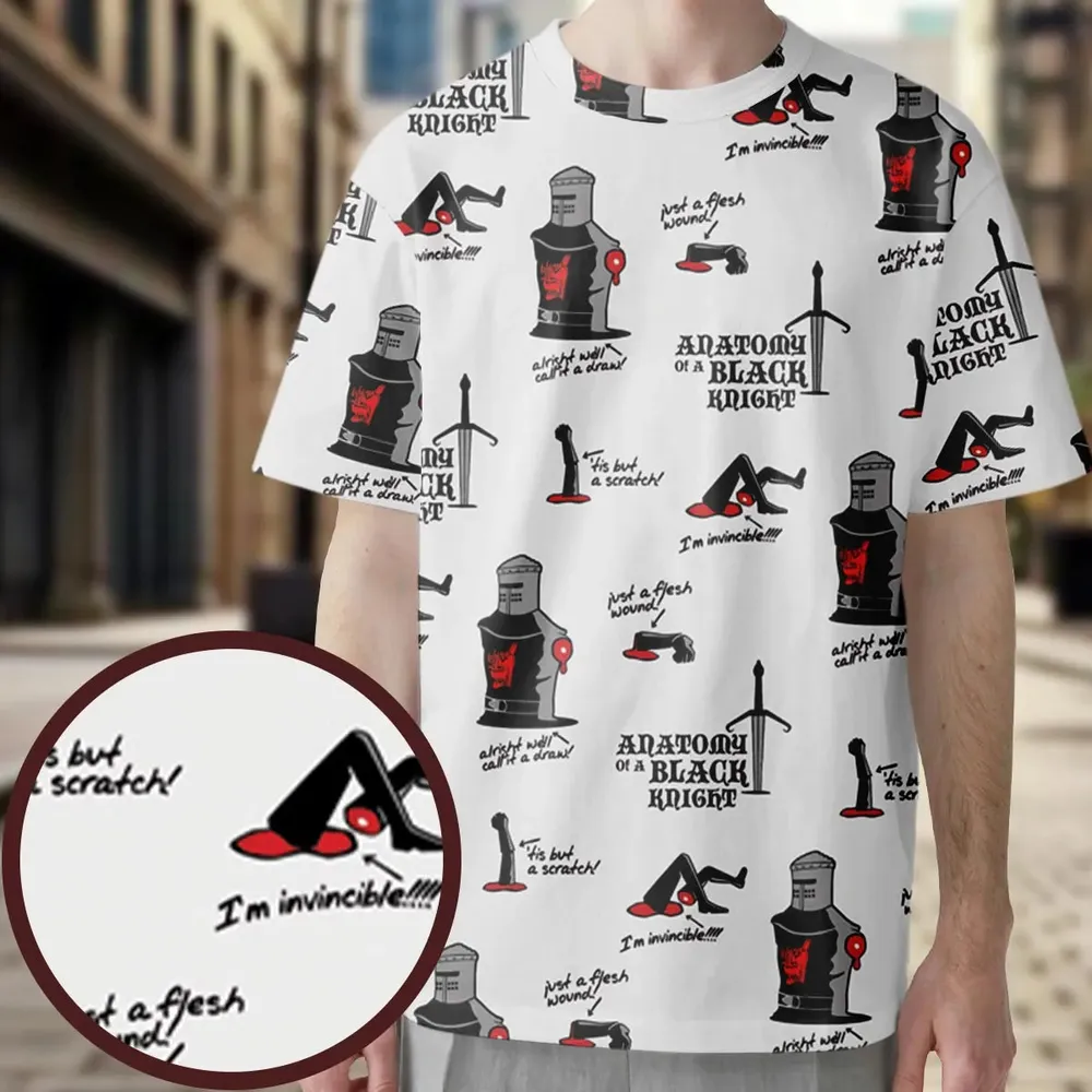 Tis but a scratch Black Knight Monty Python And The Holy Grail All-Over Print Unisex T-Shirt - 3