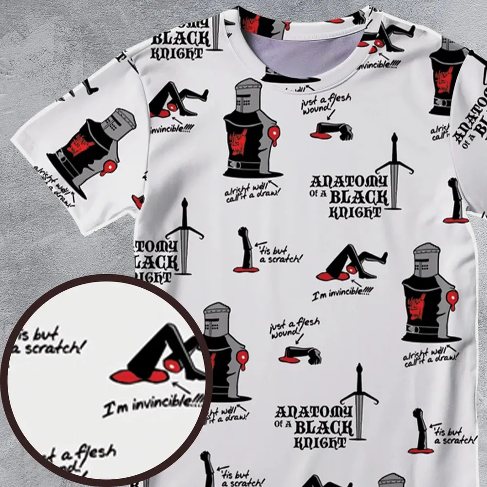 Tis but a scratch Black Knight Monty Python And The Holy Grail All-Over Print Unisex T-Shirt - 4