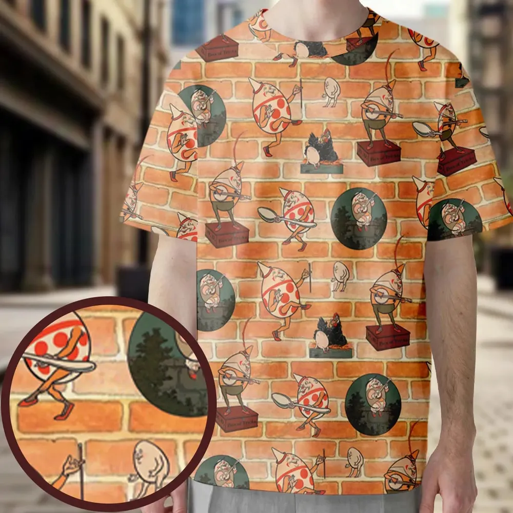 Retro Humpty Dumpty All-Over Print Unisex T-Shirt - 3