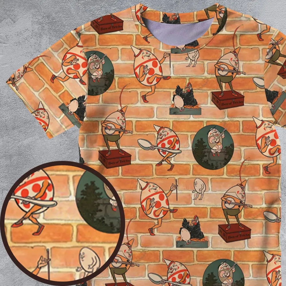 Retro Humpty Dumpty All-Over Print Unisex T-Shirt - 4