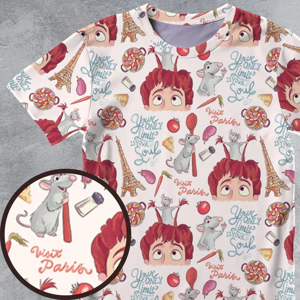 Cute Controller Ratatouille All-Over Print Unisex T-Shirt - 4