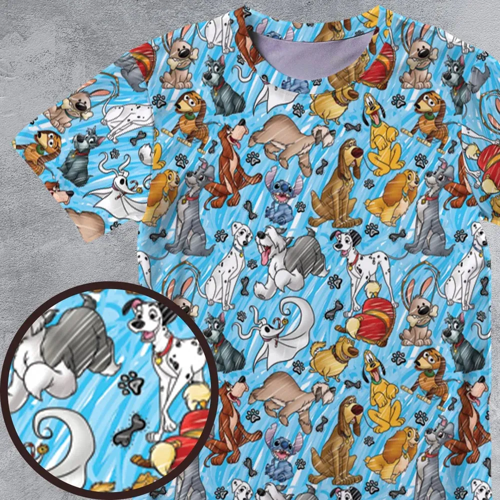 Animation Dogs All-Over Print Unisex T-Shirt - 4