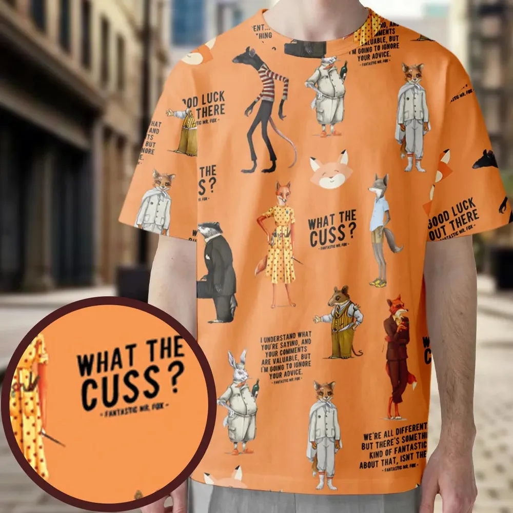 Cuss You Are Fantastic Mr. Fox All-Over Print Unisex T-Shirt - 3