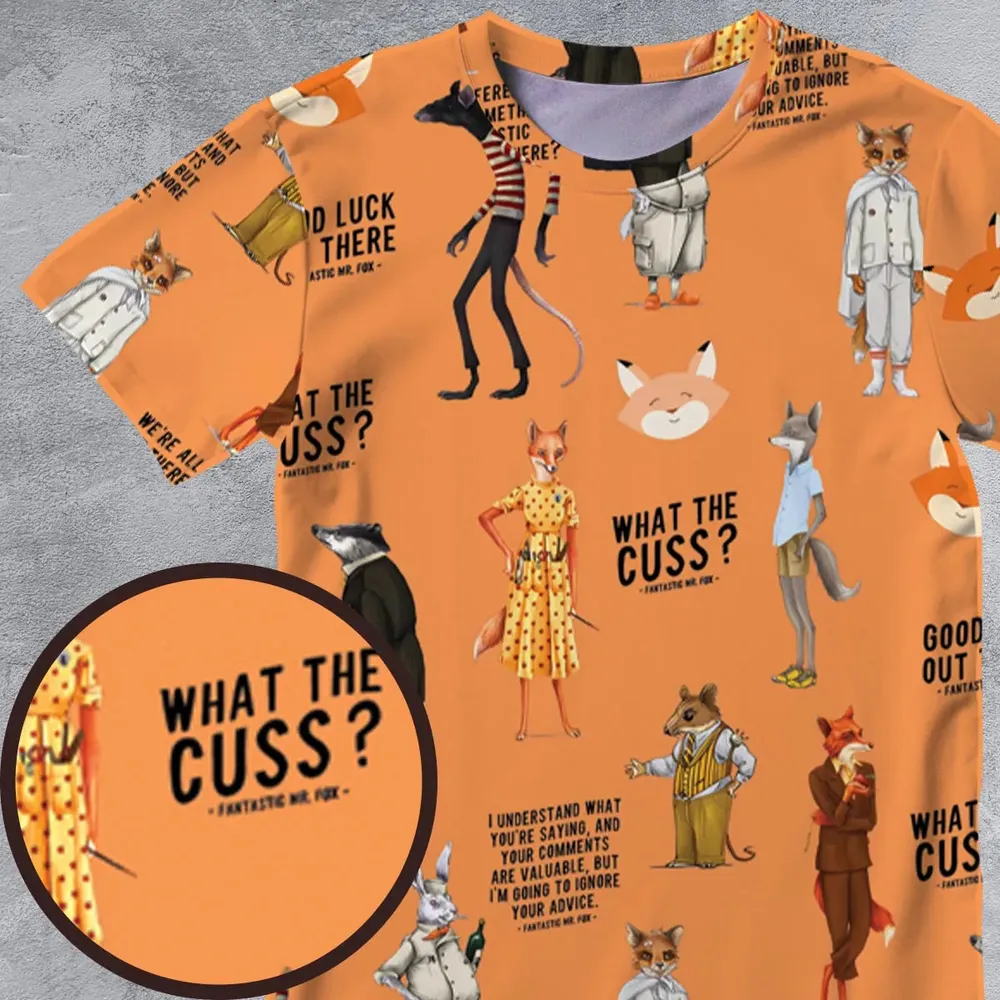 Cuss You Are Fantastic Mr. Fox All-Over Print Unisex T-Shirt - 4