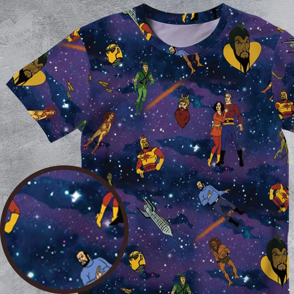 Flash Gordon Cartoon Characters All-Over Print Unisex T-Shirt - 4