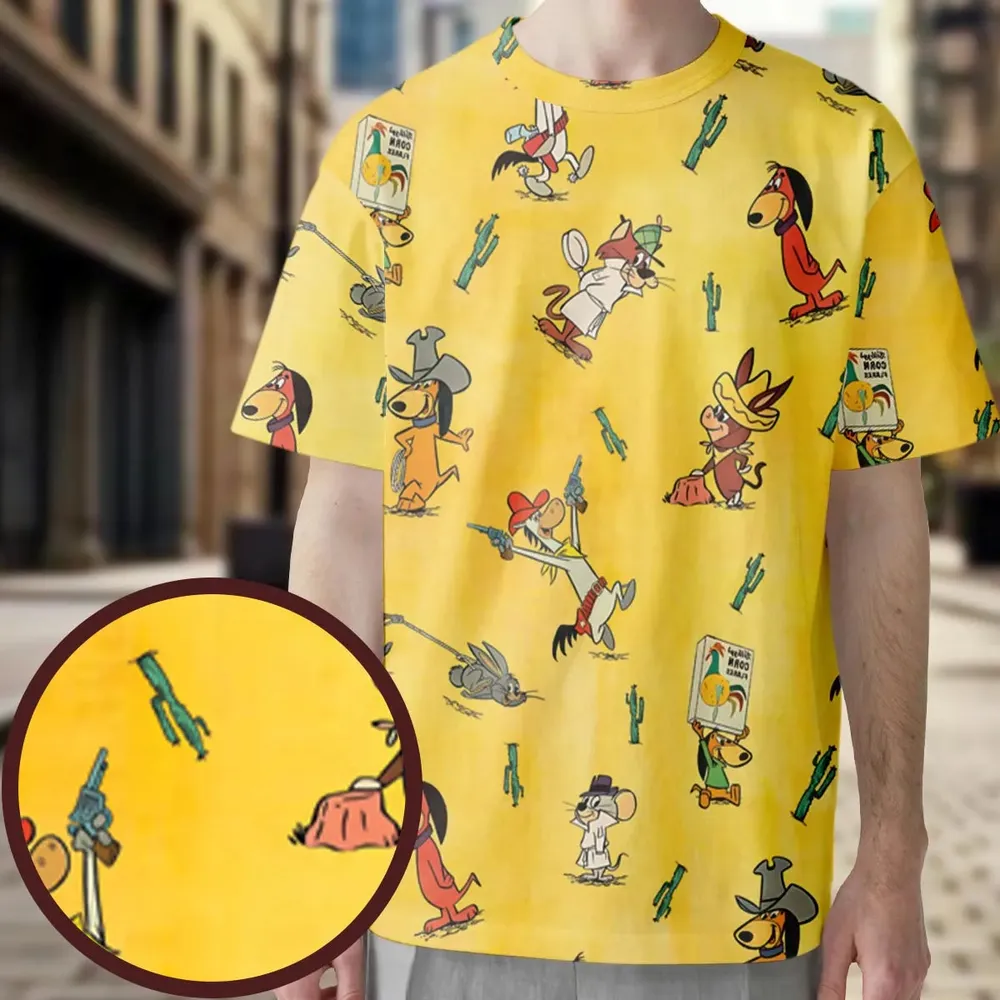 The Quick Draw McGraw Show Characters All-Over Print Unisex T-Shirt - 3
