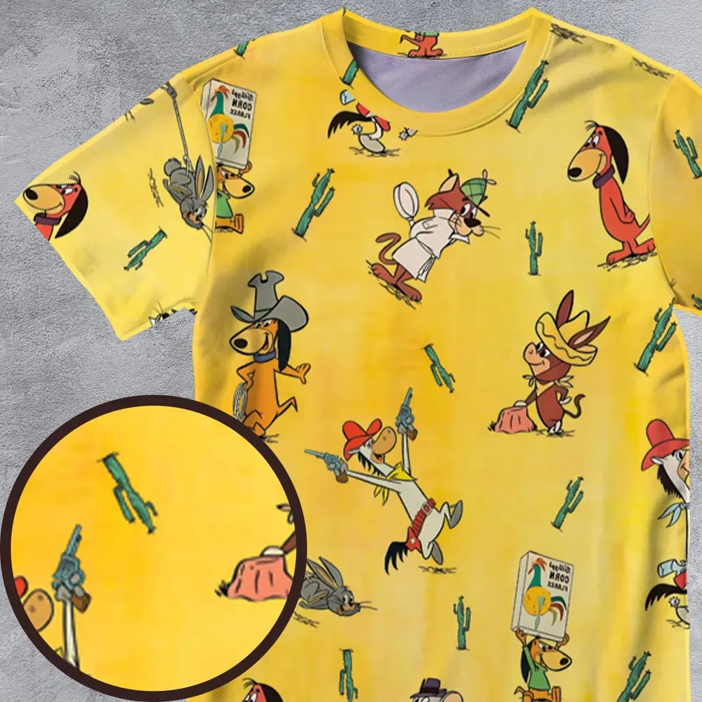 The Quick Draw McGraw Show Characters All-Over Print Unisex T-Shirt - 4