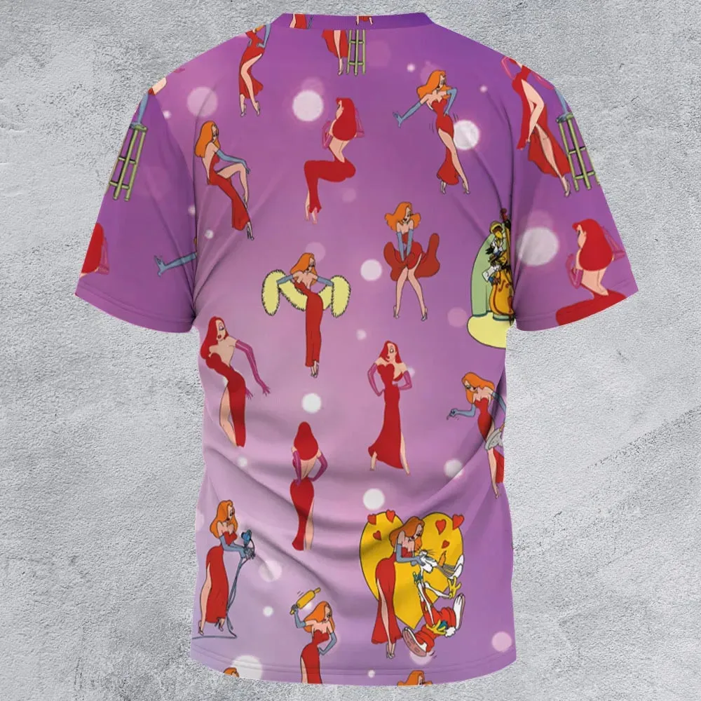 Red Hot Jessica Rabbit Who Framed Roger Rabbit All-Over Print Unisex T-Shirt - 2