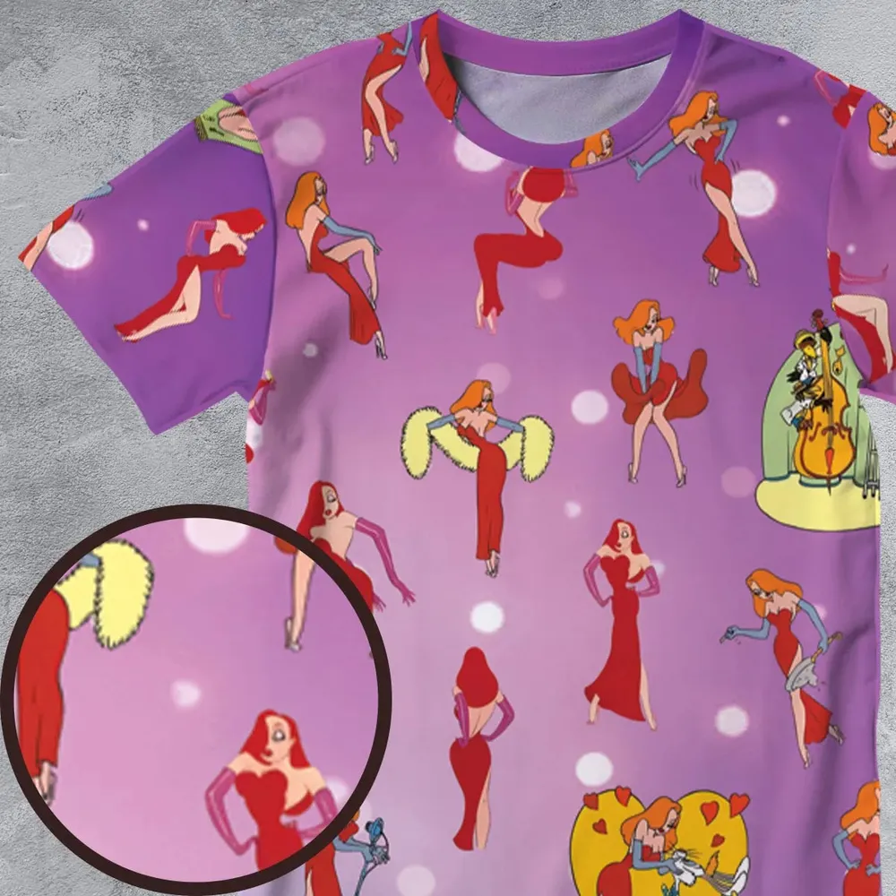 Red Hot Jessica Rabbit Who Framed Roger Rabbit All-Over Print Unisex T-Shirt - 4