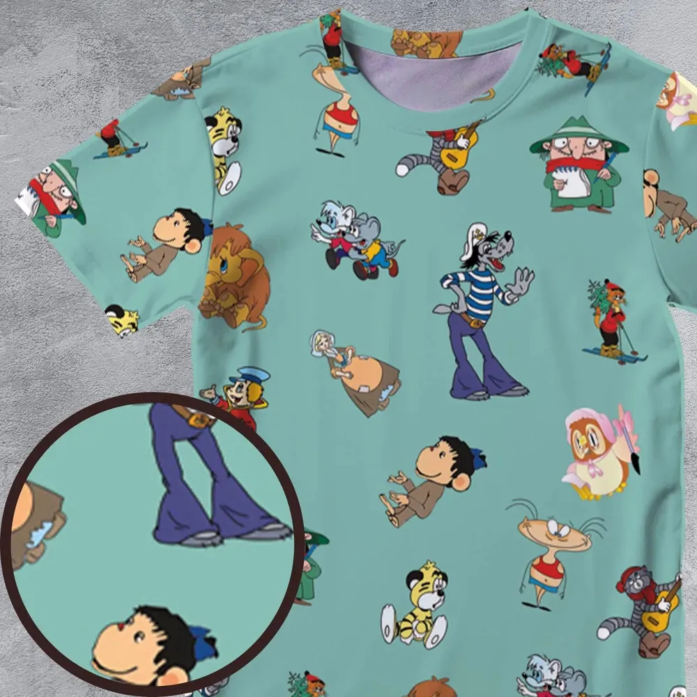 Russian Cartoon Characters All-Over Print Unisex T-Shirt - 4