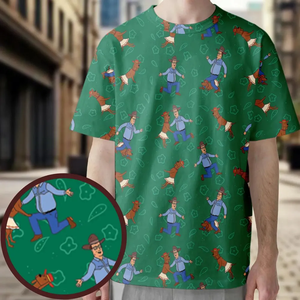 Hank Hill and Ladybird Dancing All-Over Print Unisex T-Shirt - 3