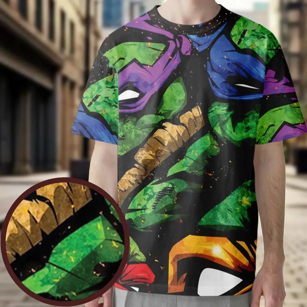 Four Ninja Turtles TMNT All-Over Print Unisex T-Shirt - 3