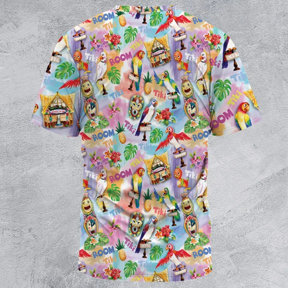 Tiki Room With Orange Bird All-Over Print Unisex T-Shirt - 2