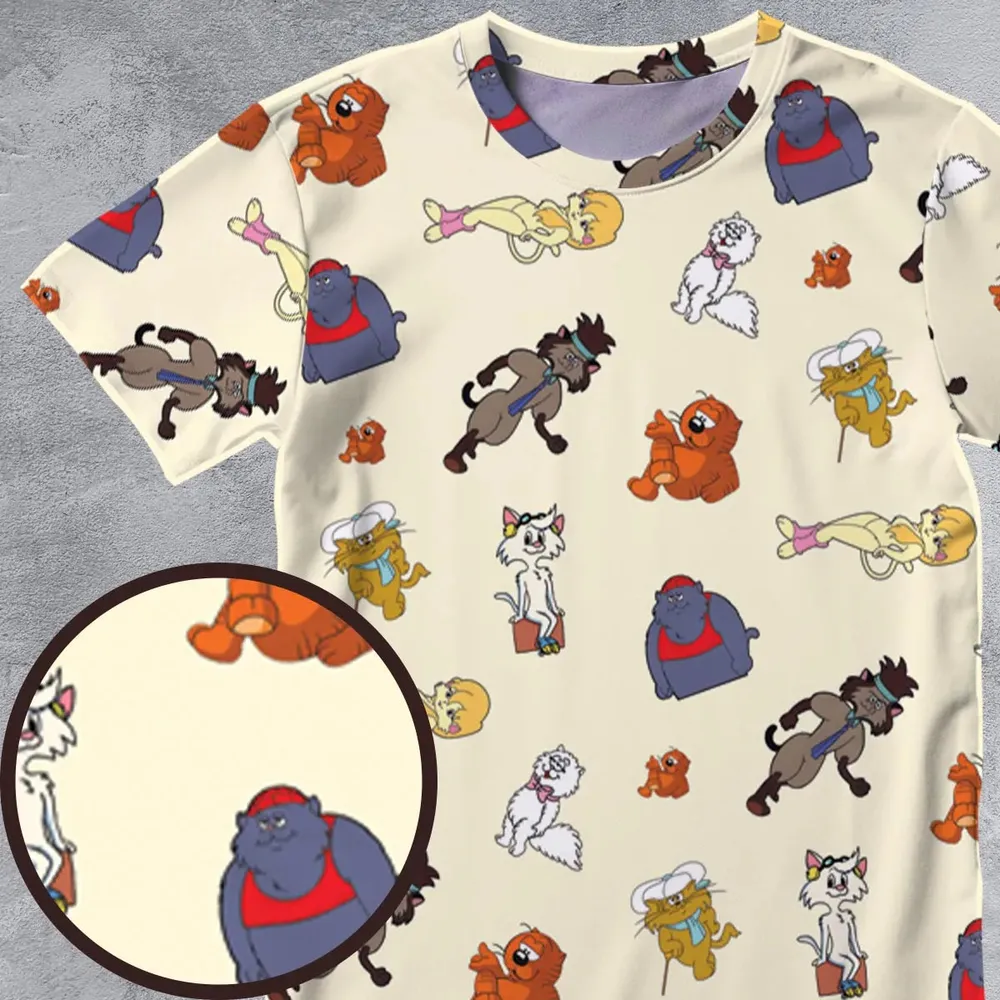 Heathcliff and the Catillac Cats All-Over Print Unisex T-Shirt - 4