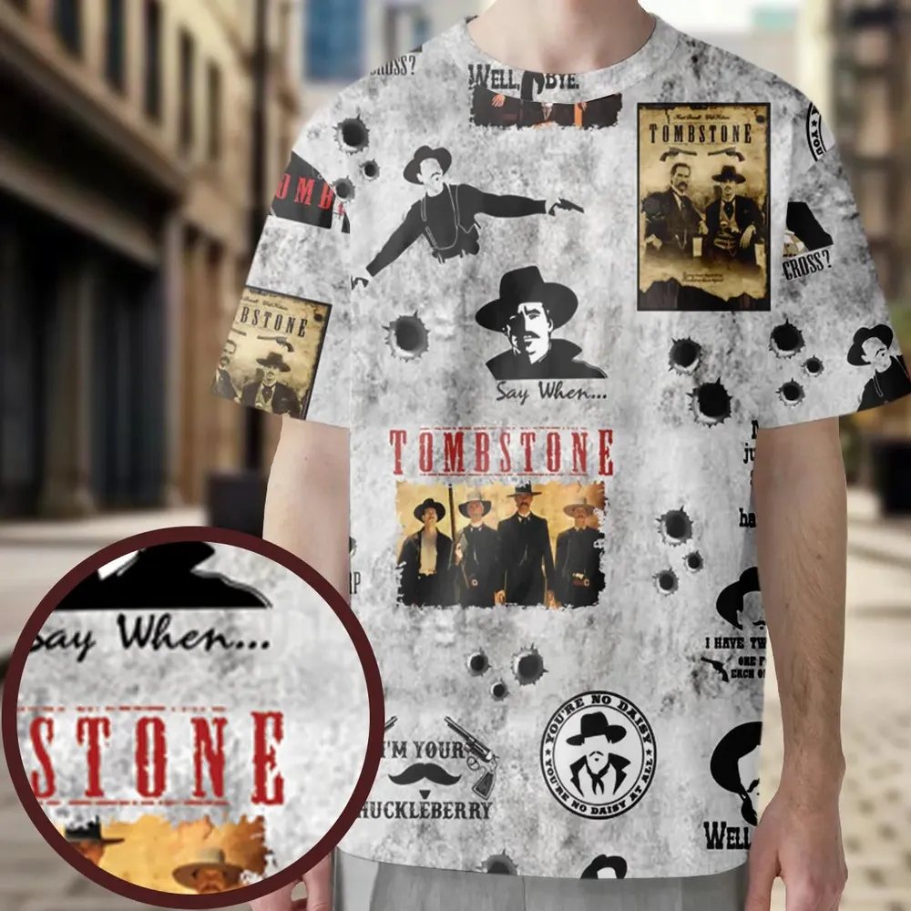 Classic Western Tombstone All-Over Print Unisex T-Shirt - 3