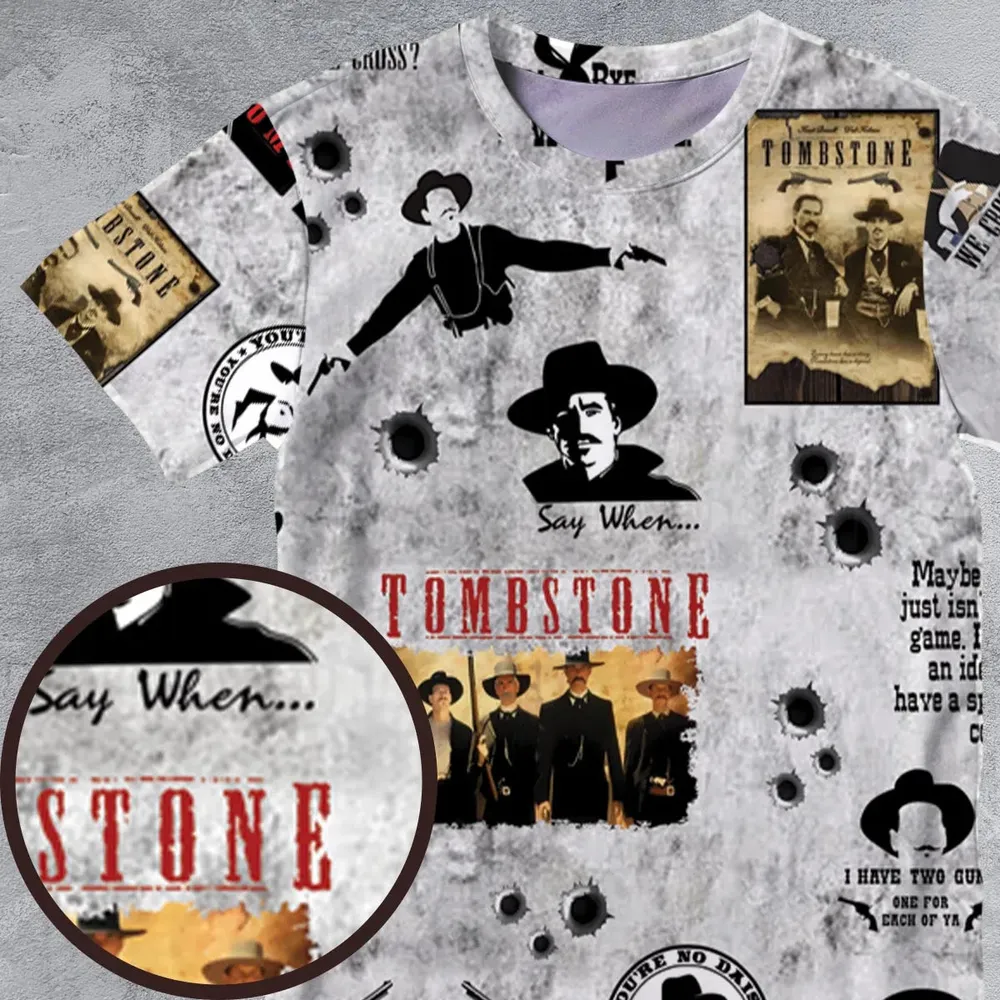Classic Western Tombstone All-Over Print Unisex T-Shirt - 4