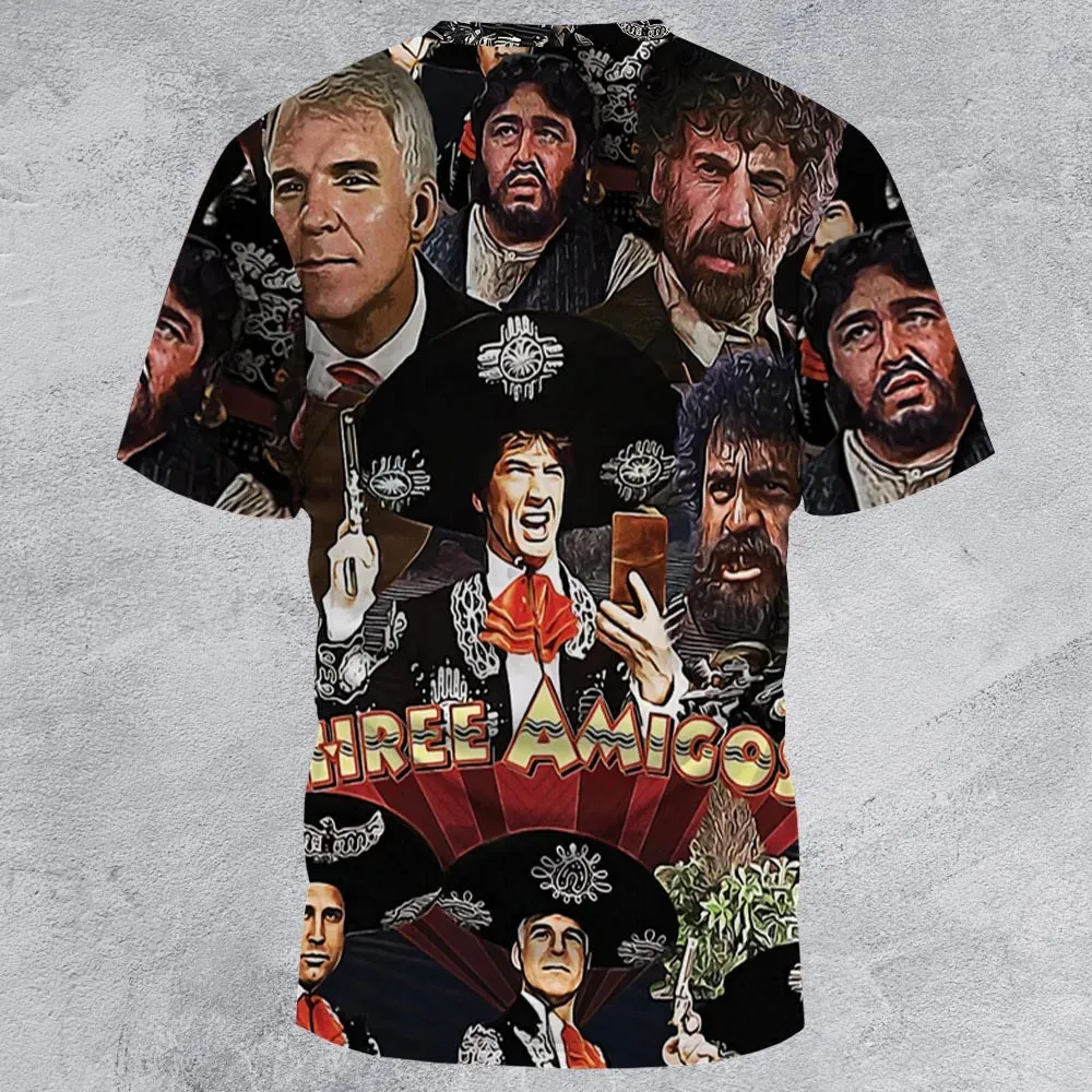 Three Amigos and the Infamous El Guapo All-Over Print Unisex T-Shirt - 2