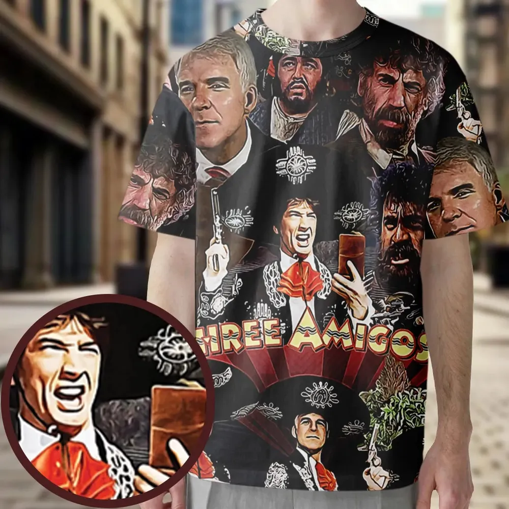 Three Amigos and the Infamous El Guapo All-Over Print Unisex T-Shirt - 3