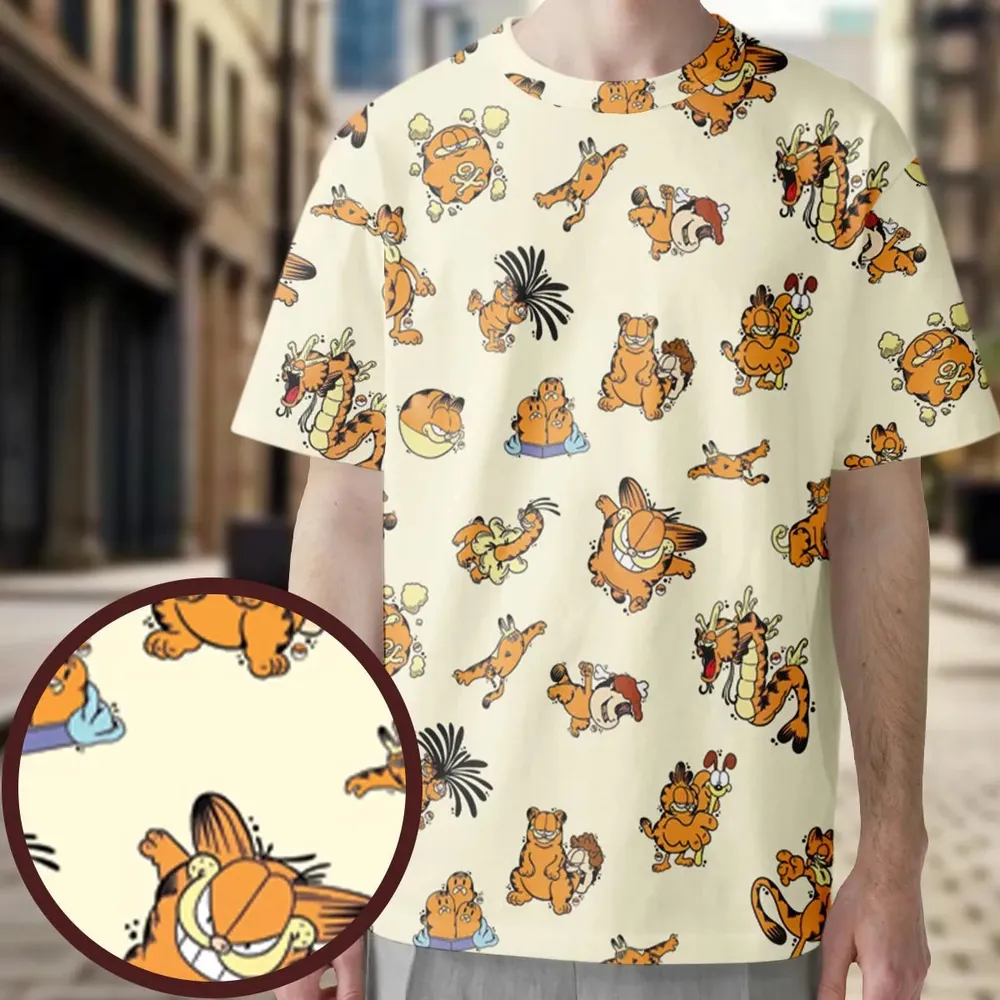 Lazy Legend Garfield Pokemon Mashup All-Over Print Unisex T-Shirt - 3