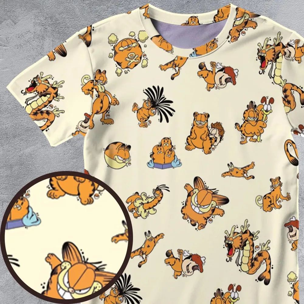 Lazy Legend Garfield Pokemon Mashup All-Over Print Unisex T-Shirt - 4