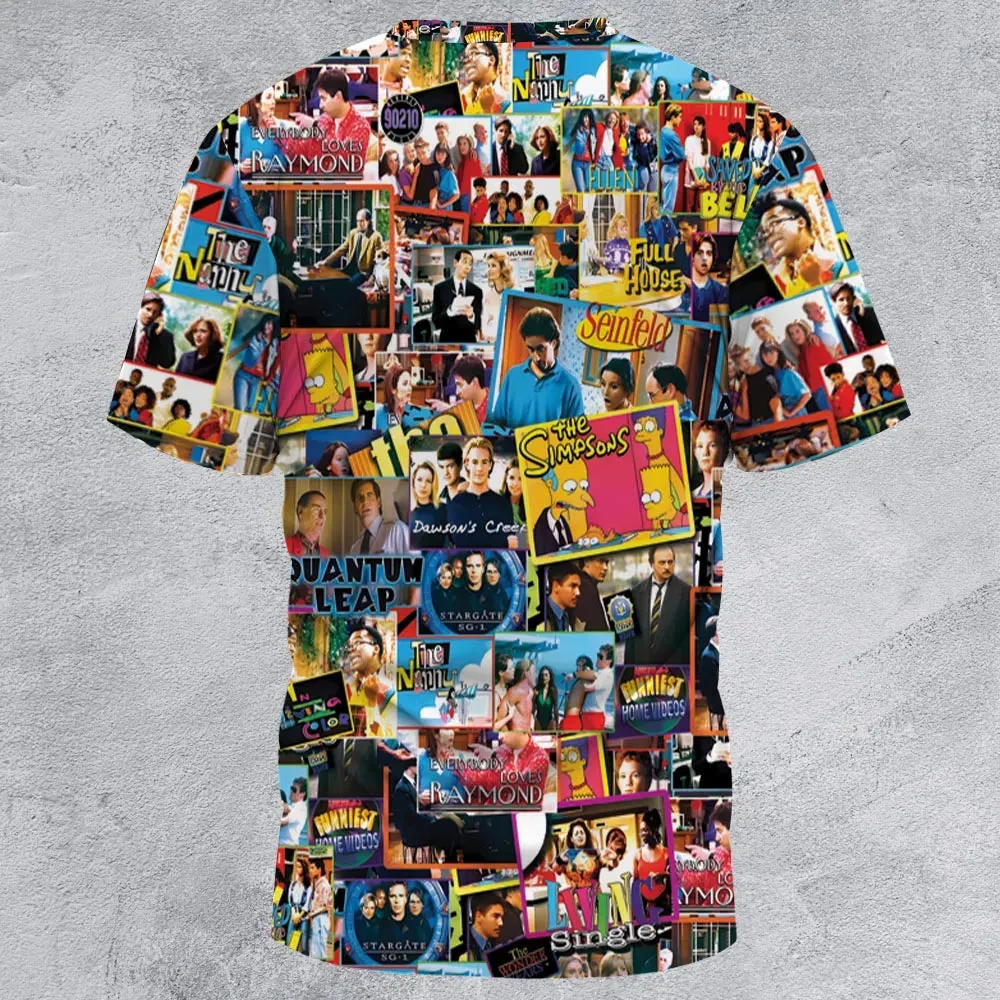The 90s TV Shows All-Over Print Unisex T-Shirt - 2