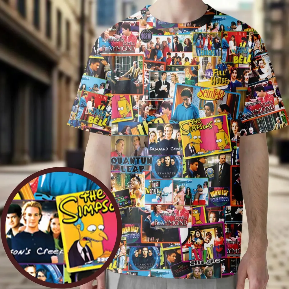 The 90s TV Shows All-Over Print Unisex T-Shirt - 3