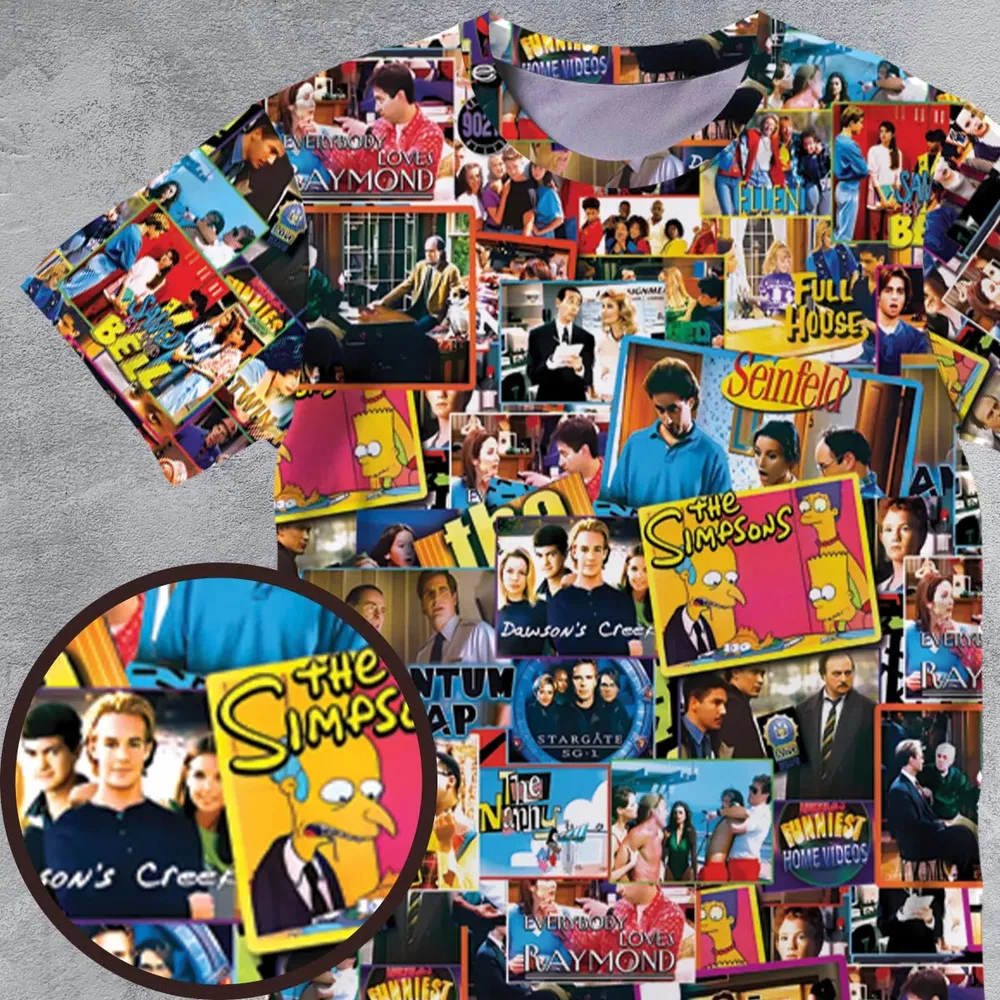 The 90s TV Shows All-Over Print Unisex T-Shirt - 4