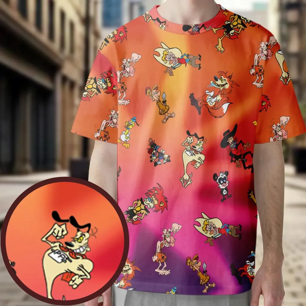 The Wacky World of Tex Avery Characters All-Over Print Unisex T-Shirt - 3