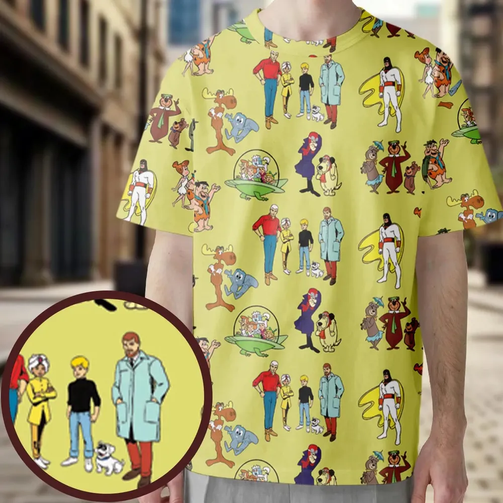 60s Cartoon Characters All-Over Print Unisex T-Shirt - 3
