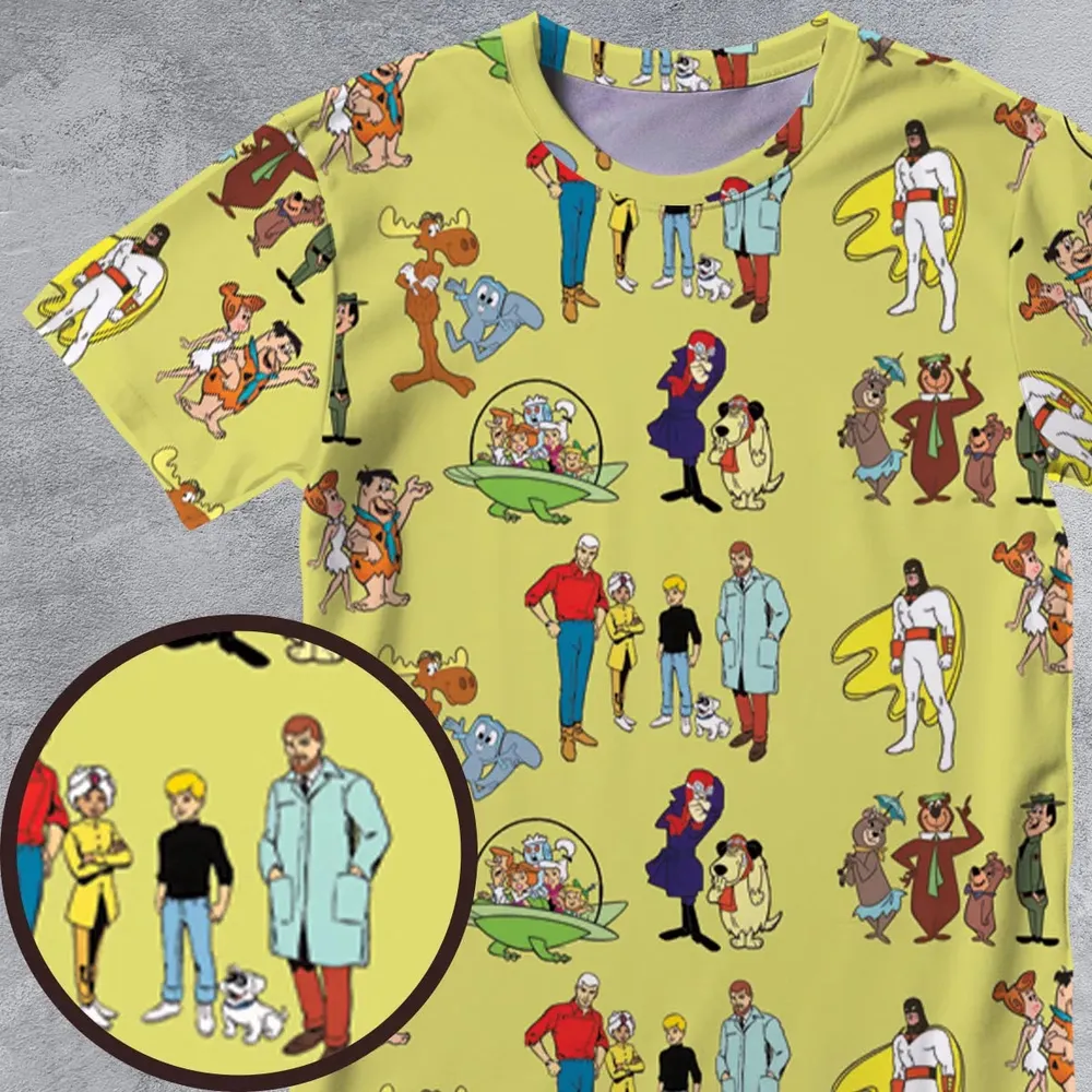 60s Cartoon Characters All-Over Print Unisex T-Shirt - 4