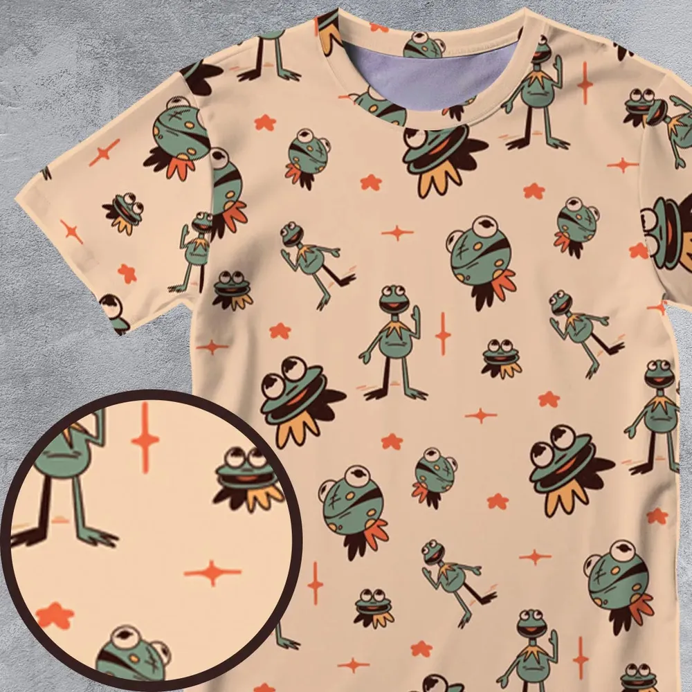 Kermit The Frog Doodles All-Over Print Unisex T-Shirt - 4