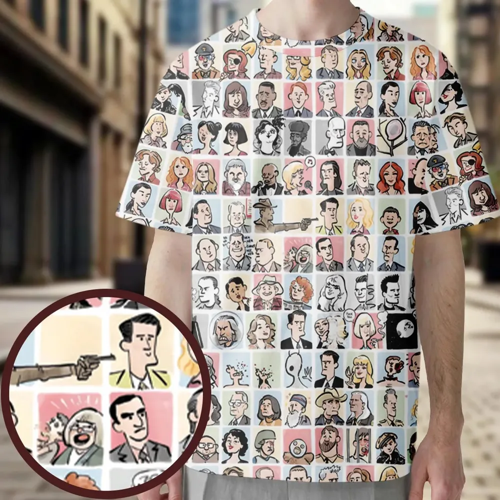 Many Faces of Twin Peaks All-Over Print Unisex T-Shirt - 3