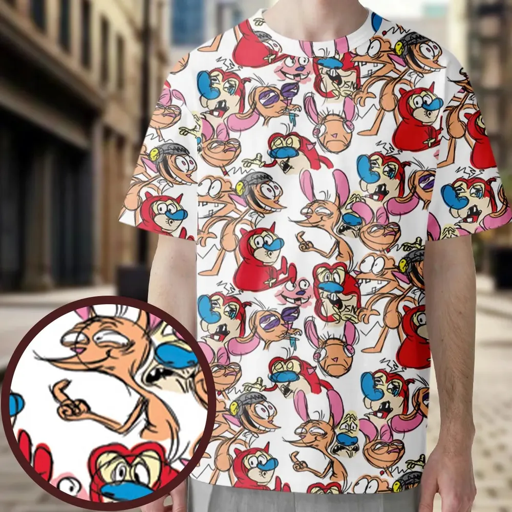 Insane Style The Ren and Stimpy Show All-Over Print Unisex T-Shirt - 3